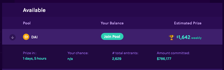 Pool Together's interface.