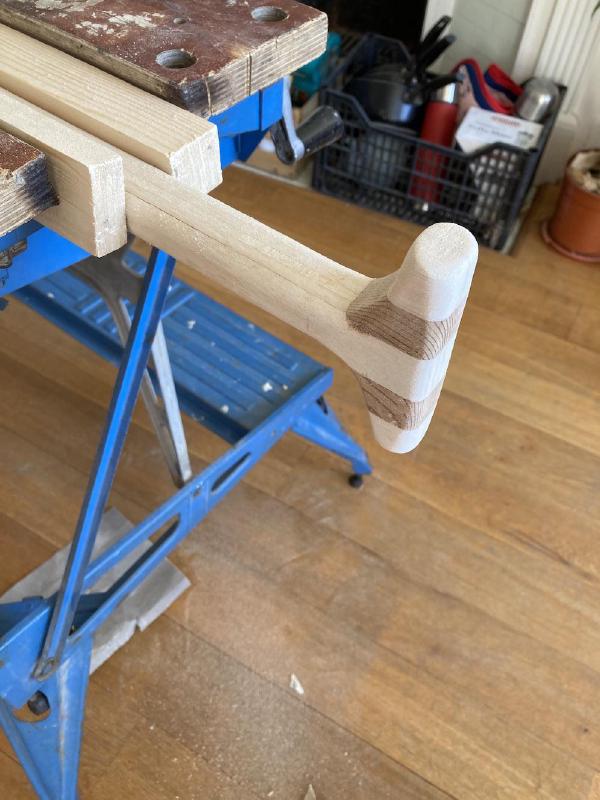 Sanding the grip