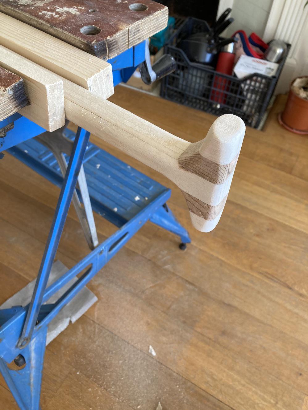 Sanding the grip