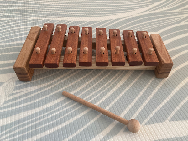 The completed xylophone
